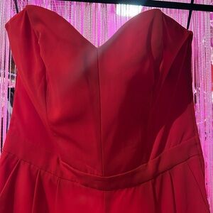 H&M Elegant Red Strapless jumpsuit